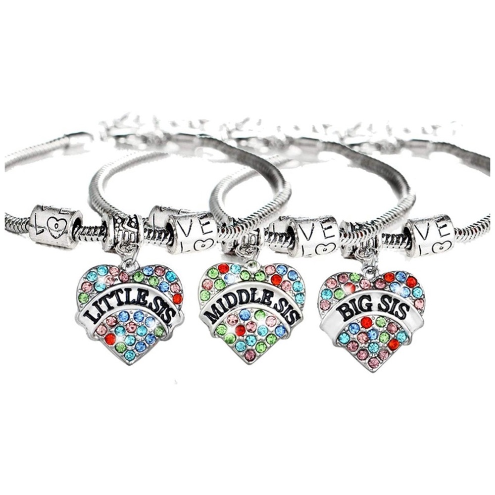 Sisters Rhinestone bracelet 3 piece set